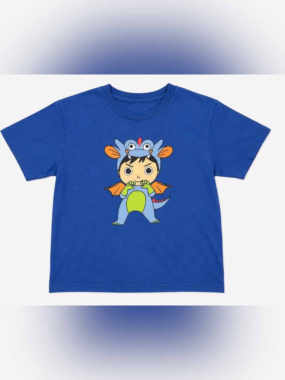 Ryan’s World Dragon Costume Graphic T-Shirt Boys Blue Short Sleeve Cartoon Tee